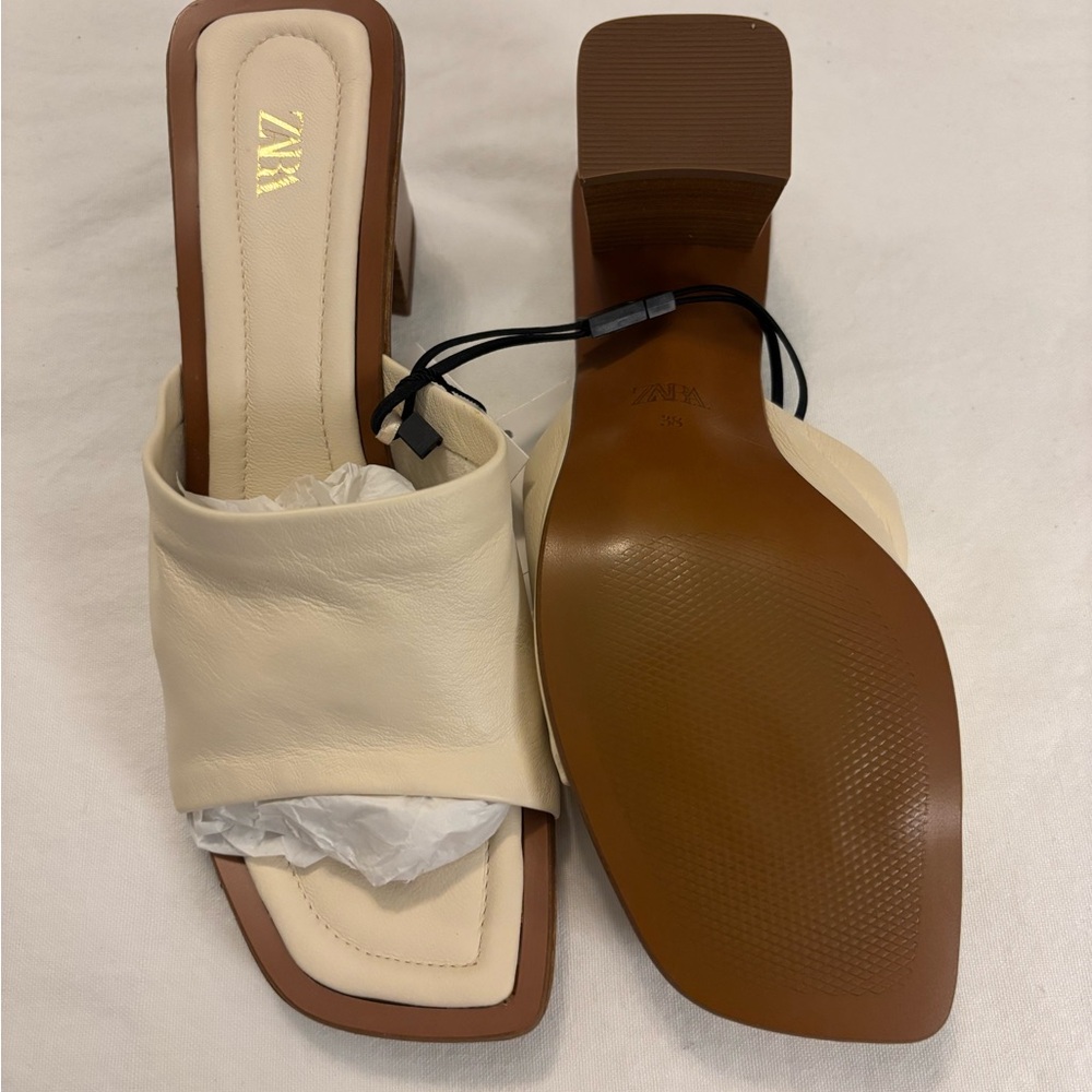 Zara Beige Women's Heels - Picture 5 of 6